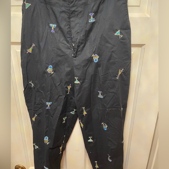 🥂Black Pants with Colorful Cocktail Glass Embroidery🤩 - Picture 5 of 11